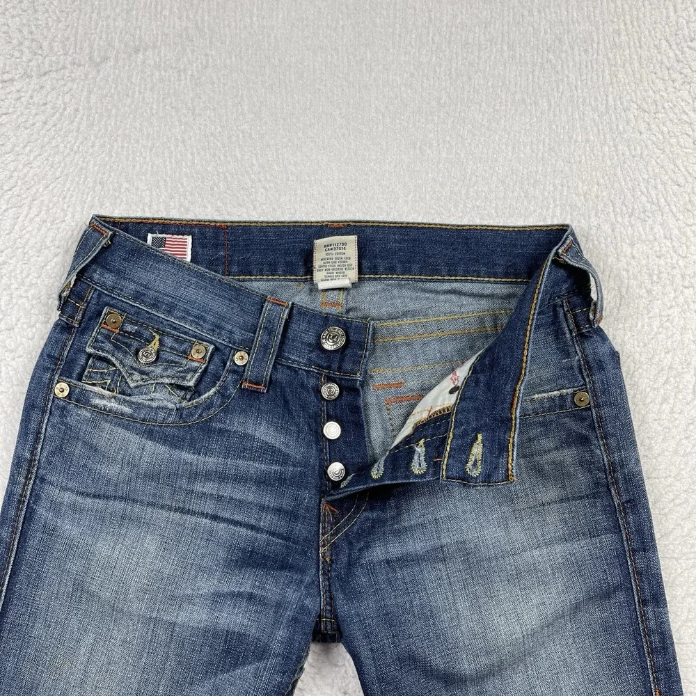 True Religion Jeans Mens 31x26‎ Blue Denim Zach Button Fly Vintage Y2K Pants